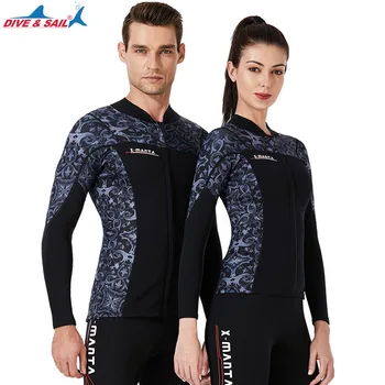 

1.5MM neoprene Scuba diving jacket men women wetsuit winter thermal diving zipper jacket surfing snorkeling Spearfishing coat