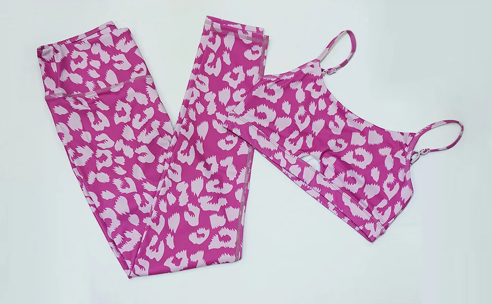 purple set 2 pcs Женские леггинсы для занятий йогой, комплект из 2 предметов, топ для йоги, леггинсы для тренировок, штаны для йоги, спортивный бюстгальтер, леггинсы для спортзала, комплект с высокой талией, костюмы для фитнеса - Цвет: purple set 2 pcs