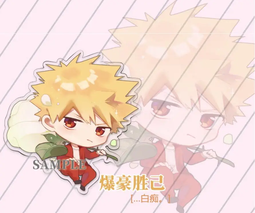 Белый Аниме Мой герой Academy Косплей Todoroki Shoto мидория изуку Bakugou катсуки акриловое кольцо для ключей милый Рождественский подарок - Цвет: Белый