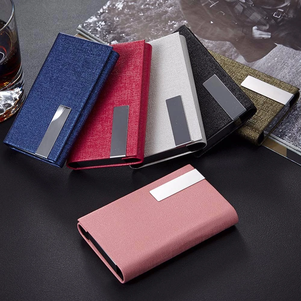 Unisex PU Leather Business Card Holder For Women ID Credit Men Fashion Professional Name Case Wallet Package Porte Carte 823