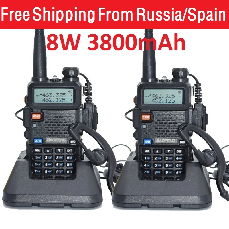 2pcs Baofeng uv-5r CB radio VOX 10 Km Walkie