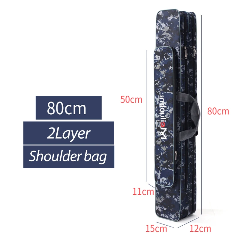 Bolsa de Pesca Equipamento de Pesca Vara de Peixe Bolsa de Armazenamento Multifuncional Camada 80 90 100 120 125 cm Carretel Isca Pólo Case Xa211g 2 - 3 12 ??_16