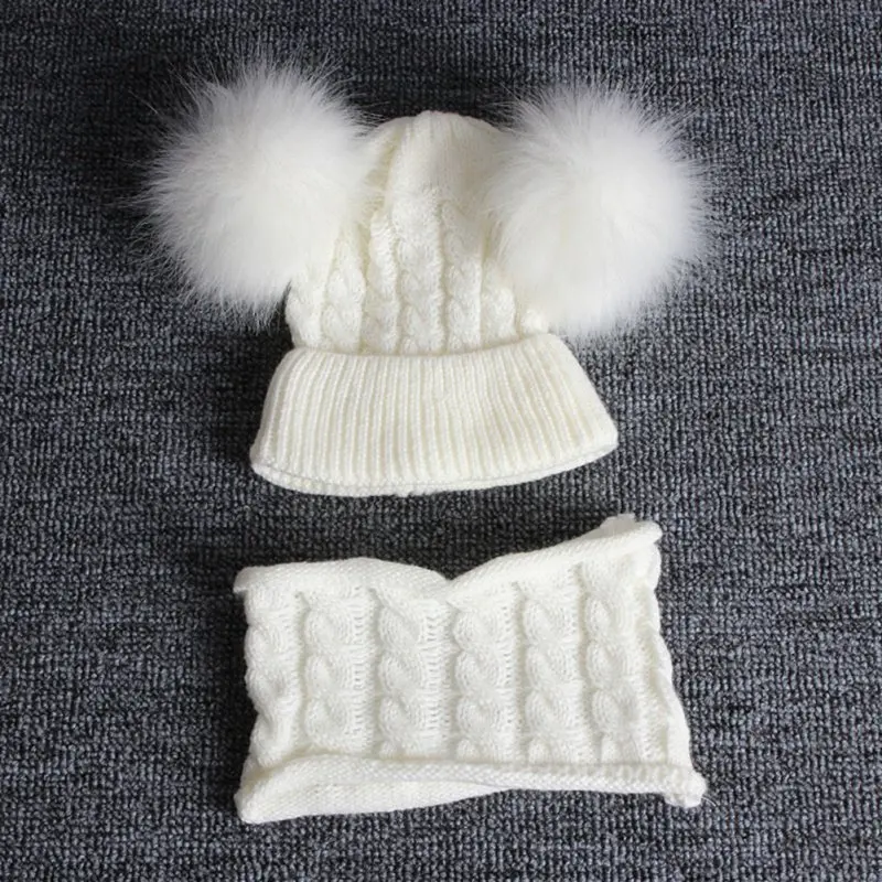 Kakakid/детская шапка с помпоном; зимняя детская шапка; милая вязаная шапка для девочек и мальчиков; Повседневные детские шапки для девочек+ теплые шарфы; комплект из 2 предметов