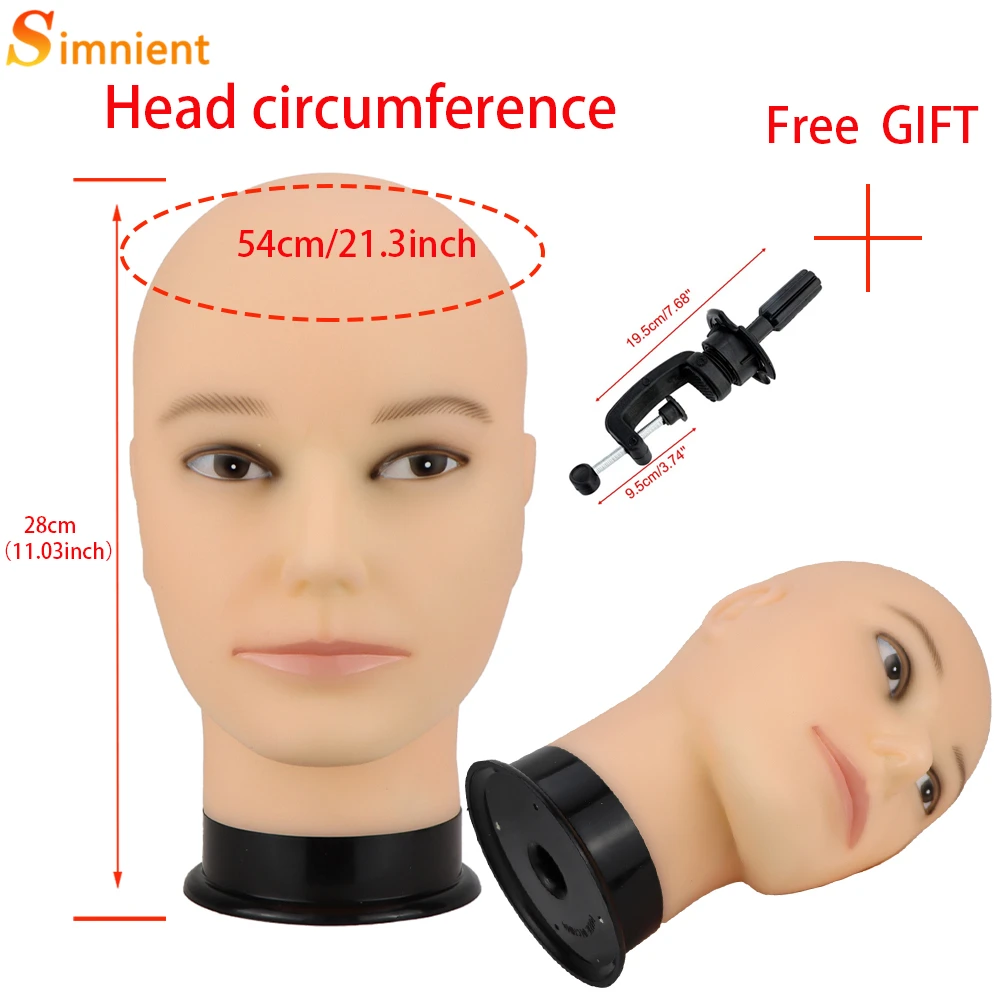 

Bald Mannequin Head With Shoulders Male PVC Mannequin Head For Wig Making Hat Glasses Display Cosmetology Manikin Wig Head Stand