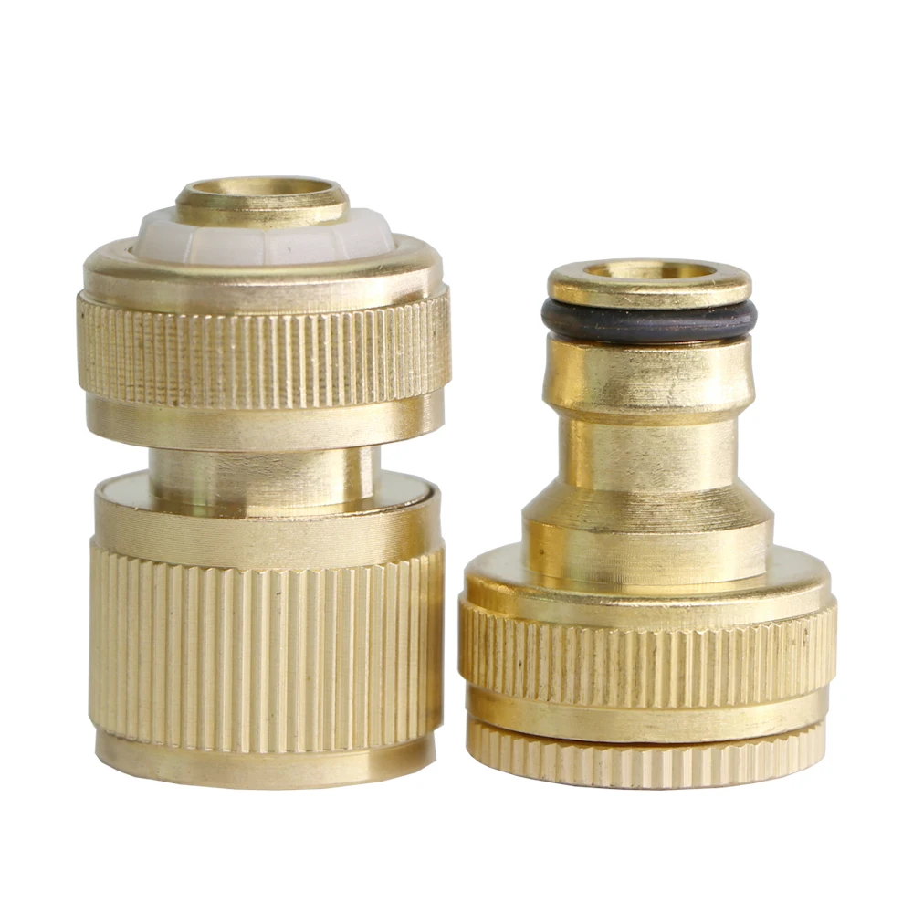 Brass 1/2" 3/4“ 1" Thread Quick Connector Garden Irrigation Faucet Adapter Joints 1/2" Hose Water Gun Washing Machine Fittings