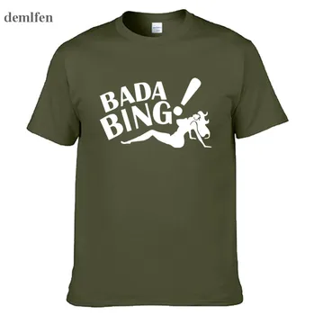 

The Sopranos Bada Bada Bing Fashion Men's T-shirts Short Sleeve Tshirt Cotton T Shirts Man Hip Hop Tees Tops