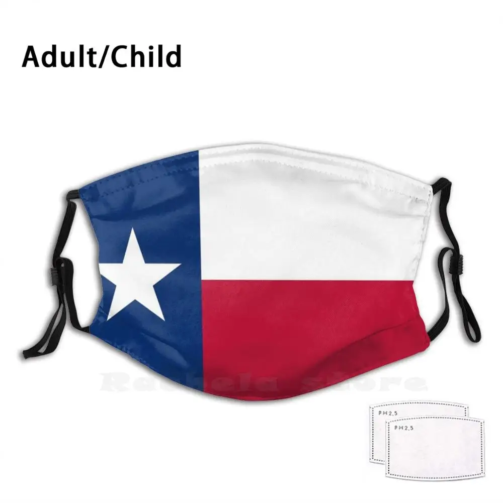 Texas Flag Lone Star Funny Print Reusable Filter Face Mask Texan Of Patriot | Аксессуары для одежды