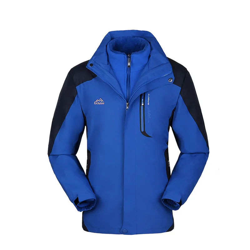 Зимняя Лыжная куртка для мужчин и женщин, теплая водонепроницаемая ветрозащитная дышащая куртка для катания на лыжах и сноуборде, куртка для альпинизма и пешего туризма - Цвет: Men  Royal blue