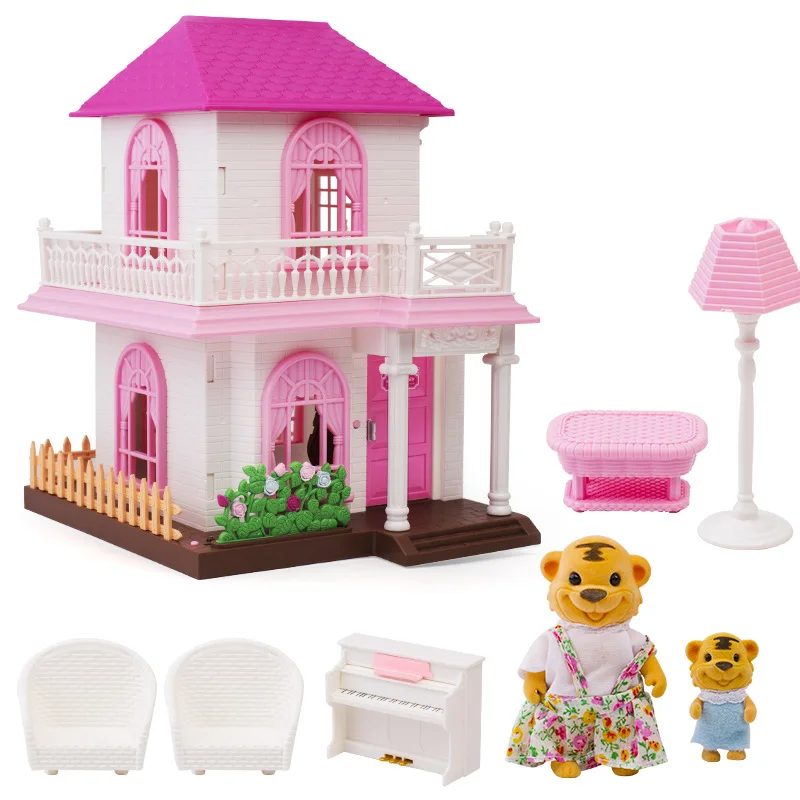 Forest Family Little Houses For Girls Villa Country House 1:12 Simulation Miniature Dollhouse Accessories Dolls For Girls Gift 5