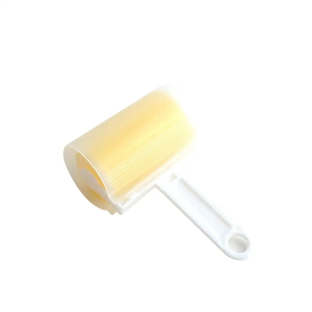 Yellow with cover IdealHouse Средний моющийся приклеивающийся ролик для одежды, Ковров, шерсти домашних животных, пыли, чистки ворса - Цвет: Yellow with cover