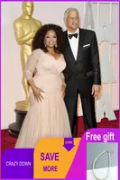 2019 Oprah Winfrey Oscar платья знаменитостей плюс размеры облегающее платье с v-образным вырезом Тюль с рукавами развертки поезд драпированные Mothe