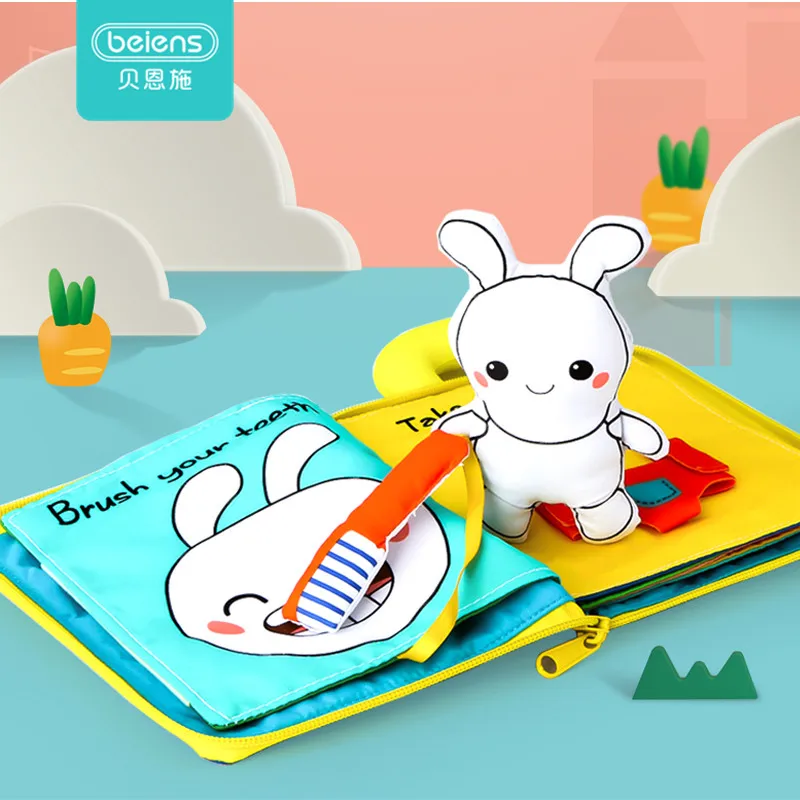 Miglior Beiens 3D Morbido Panno Del Bambino Libri di Animali e Veicoli Regali di Giocattoli Per I Più Piccoli di Sviluppo di Intelligenza Del Bambino Montessori Giocattolo Educativo