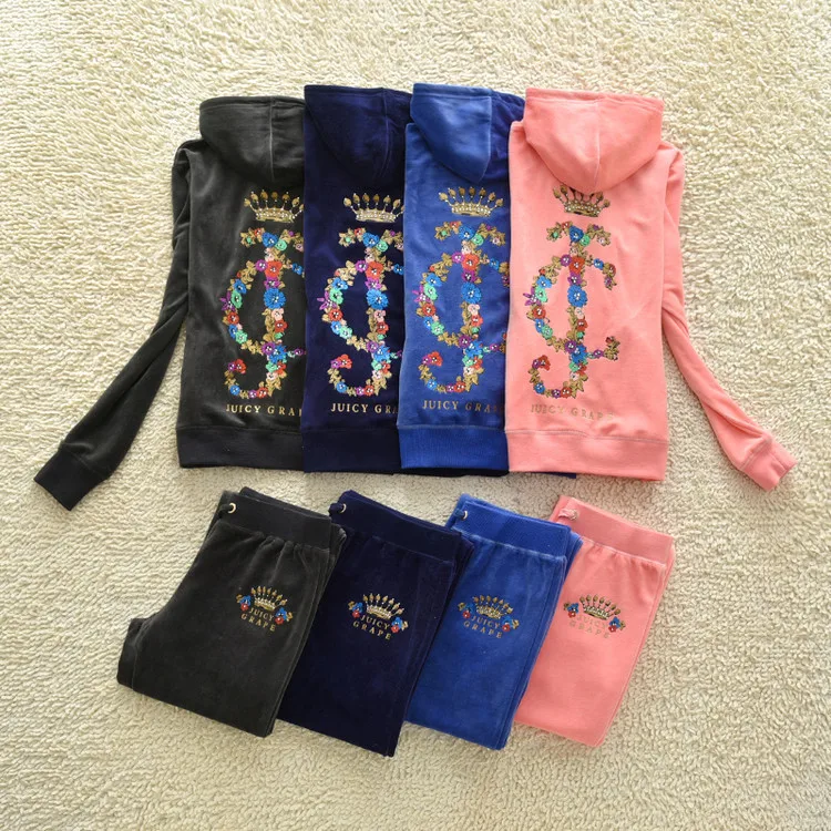 

Autumn Women Sportswear Tracksuit Velvet Embroid Hooded Jacket Sweatshirt+pant Running Jogger Fitness Casual Gym Set Sport Suit