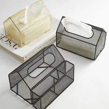 

Nordic Iron Tissue Box Desktop Storage Decoration Home Living Room TV Cabinet Dining Table Crafts Furnishings Home Accessories