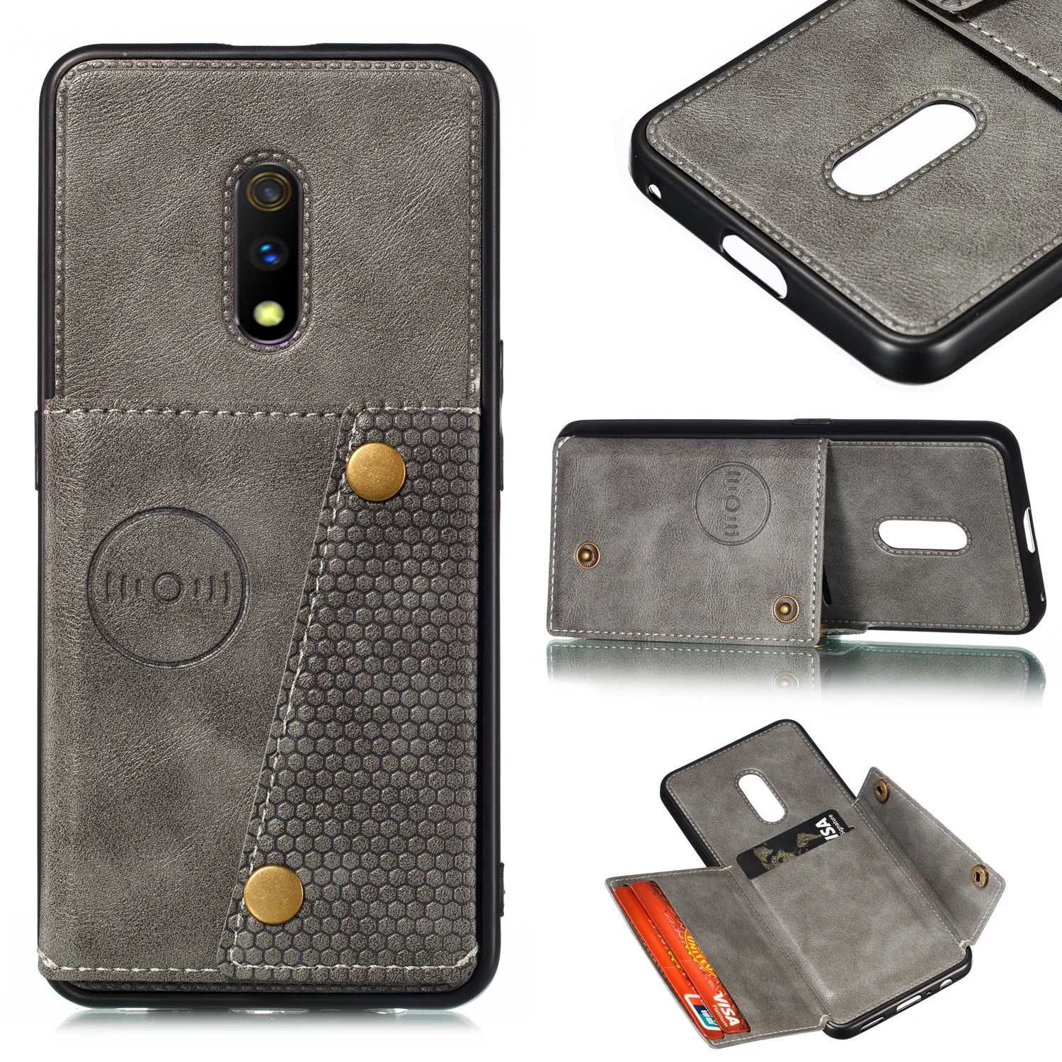 Чехол-бумажник для OPPO F11 REALME 3 A9 Pro X K3 из искусственной кожи с держателем для карт, задняя крышка для телефона с магнитной подставкой OPPO RENO Z 10x Zoom