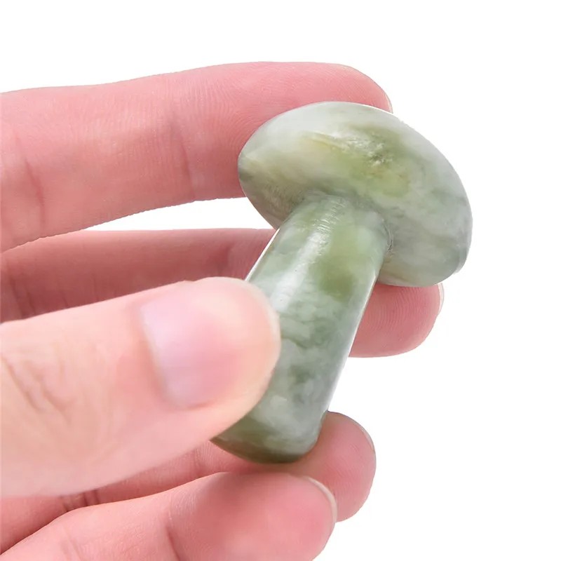 10Styles Natural Mushroom Shape Jade Roller Face Massage GuaSha Board Crystal Stone Massager Body Facial Scraping Face Lift Tool