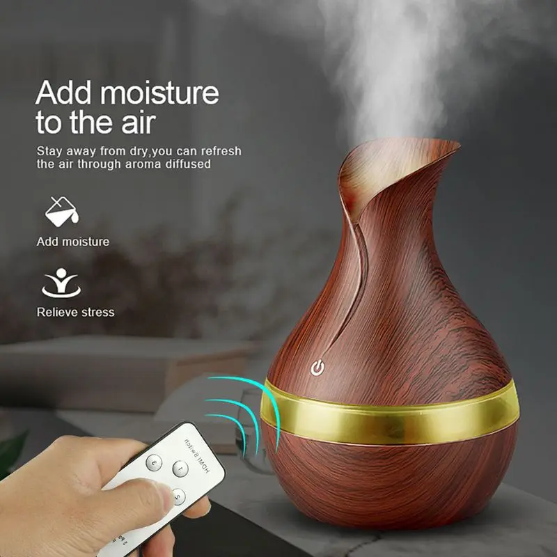 

300ml LED Air Humidifier 7 Color Changing Aroma Essential Oil Diffuser Remote Control Mist Maker
