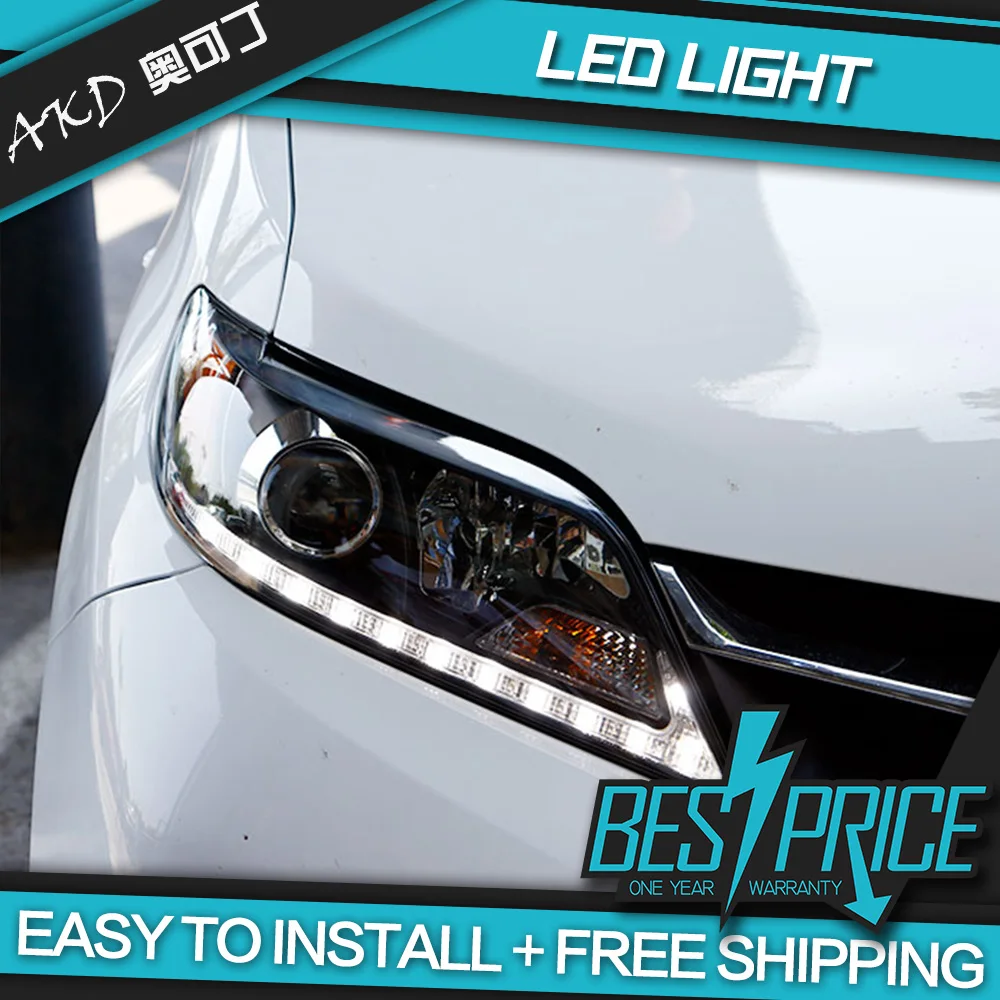 Автомобильный Стайлинг корпус передней фары для Toyota Sienna фары, светодиодные фары DRL Объектив Двойной Луч Биксенон HID