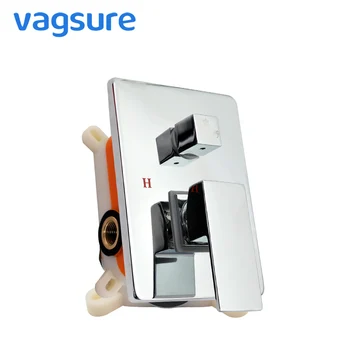 

Brass Chromed Concealed Shower Faucet 2 Way Output Top&Hand Shower Head Mixing Valve Shower Mixer Tap for Bathroom Wall Mounted