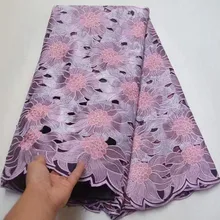 Высококачественная африканская швейцарская хлопчатобумажная вуаль кружева ткани с камнями кружева материалы в швейцарской хлопчатобумажные кружевные ткани