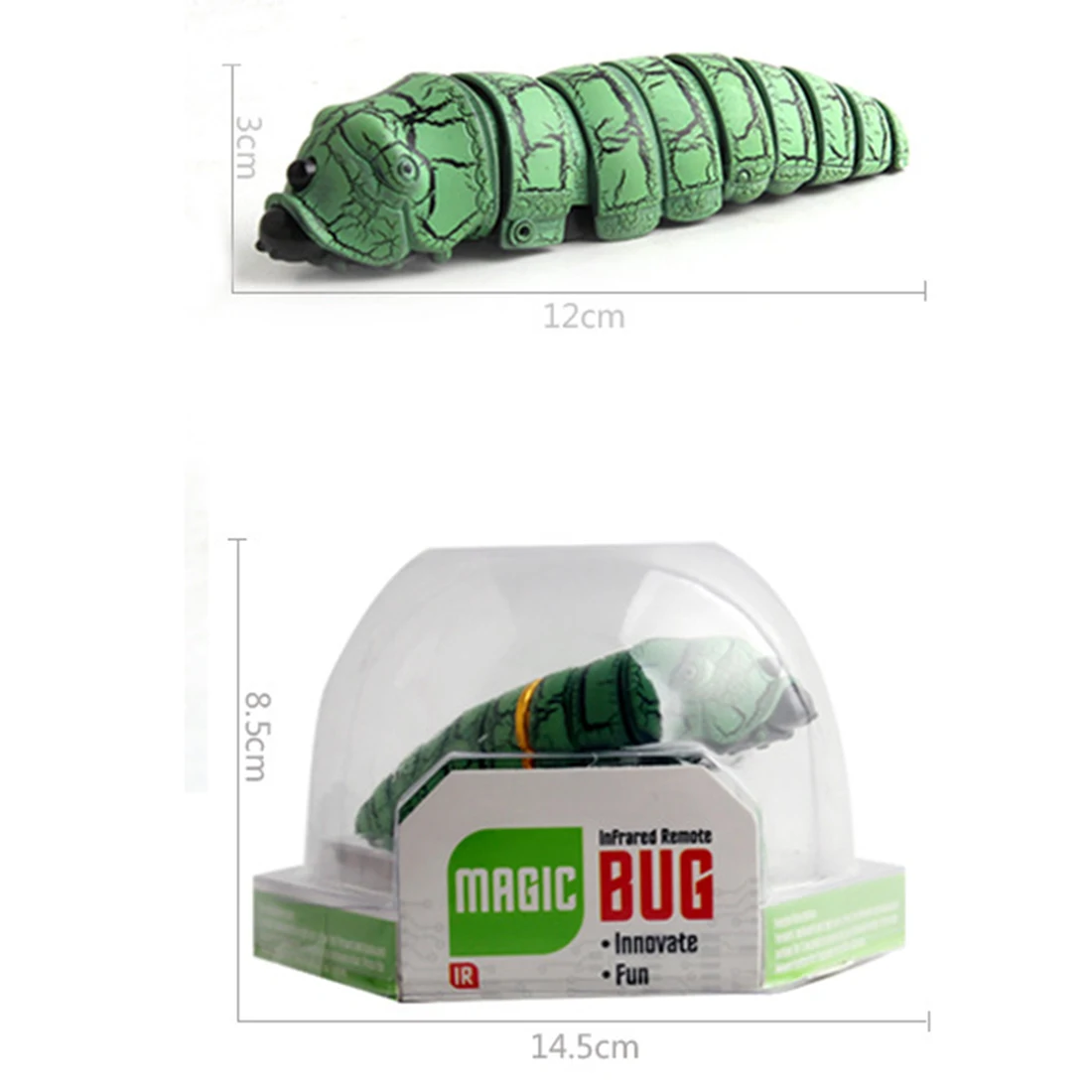 XQT Children RC Fake Caterpillar Infrared RC Reptile Insect Funny Toys - Green