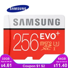 SAMSUNG Карты Памяти Micro SD 256 ГБ 128 ГБ 64 ГБ 32 ГБ 16 ГБ SDHC SDXC Класс EVO+ EVO UHS Class 10 С10 TF Trans Flash Microsd микро сд карта памяти для телефона