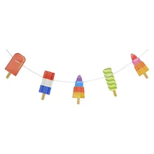 Летний день цвет Мороженое струна флаг десерт Ресторан витрины украшения висячий флаг Детский день рождения