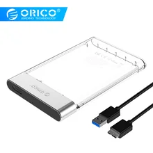 ORICO 2,5 дюймов Прозрачный жесткий чехол добавить металлические SATA USB 3,0 жесткий диск чехол инструмент 6 Гбит/с Поддержка 4 ТБ UASP чехол Hd коробка