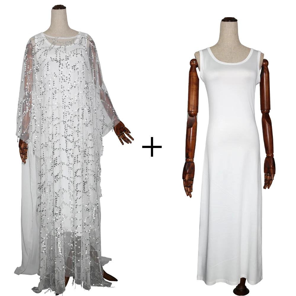 Южноафриканские платья для женщин, африканские костюмы Дашики riche robe, высокое качество, Женский костюм с вышивкой, африканская женская одежда alibaba - Цвет: White