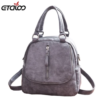 

2019 Women Leather Backpacks Vintage Female Shoulder Bag Sac Travel Ladies Bagpack Mochilas School Bags Girls Preppy