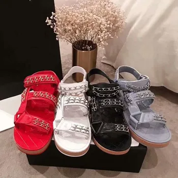 

Sandals Desginer Woman Summer Shoes Beach Holiday Platform Flat Casual Shoes Women Leather Shoes New 2020 Women Fashion Backle
