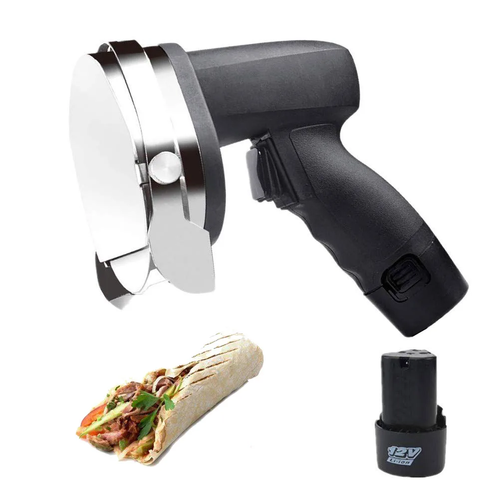 

Electric Wireless Kebab Slicer with Battery Shawarma Doner Knife Turkey Gyros Cutting Meat Food Machine 110V-220V DHL Shipping