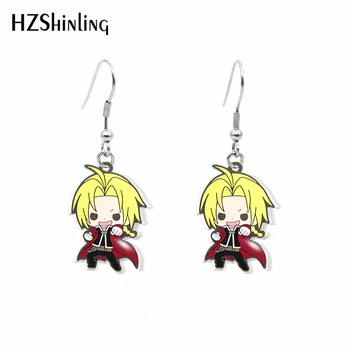 

2020 New Fullmetal Alchemist Edward Elric Dangle Earring Handmade Acrylic Hook Earring Epoxy Shrinky Dinks Jewelry