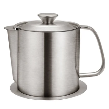 

Home Kitchen Scratch Proof For Filtering Stainless Steel Easy Clean Storage Can Soup Separating Grease Bucket Oil Filter Pot
