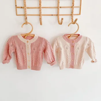 

Baby Girl Knitted Cardigan Cute Baby Sweater Toddler Girls Knit Coat Jacket Newborn Autumn Knitted Tops Baby Clothes Outfits