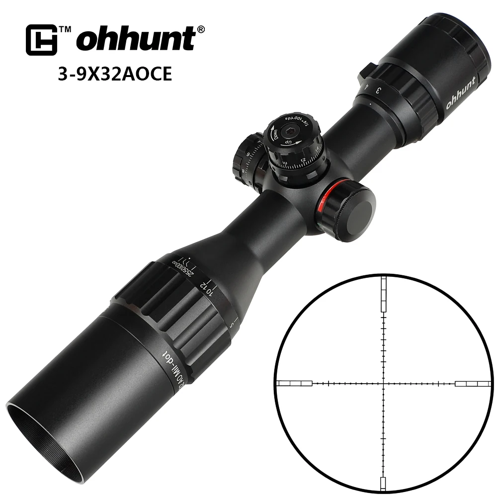 Ohhunt охотничья оптика 3 9x32 AO Compact 1/2 половинный мил Dot Riflescopes Turrets Блокировка с