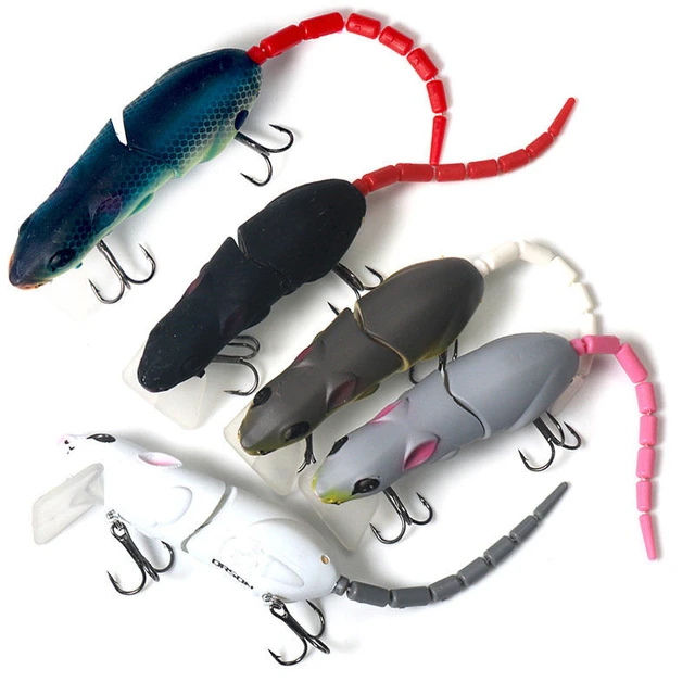 Plastic Mouse Fishing Lure With 3d Eyes,wagging Tail Slow Sinking