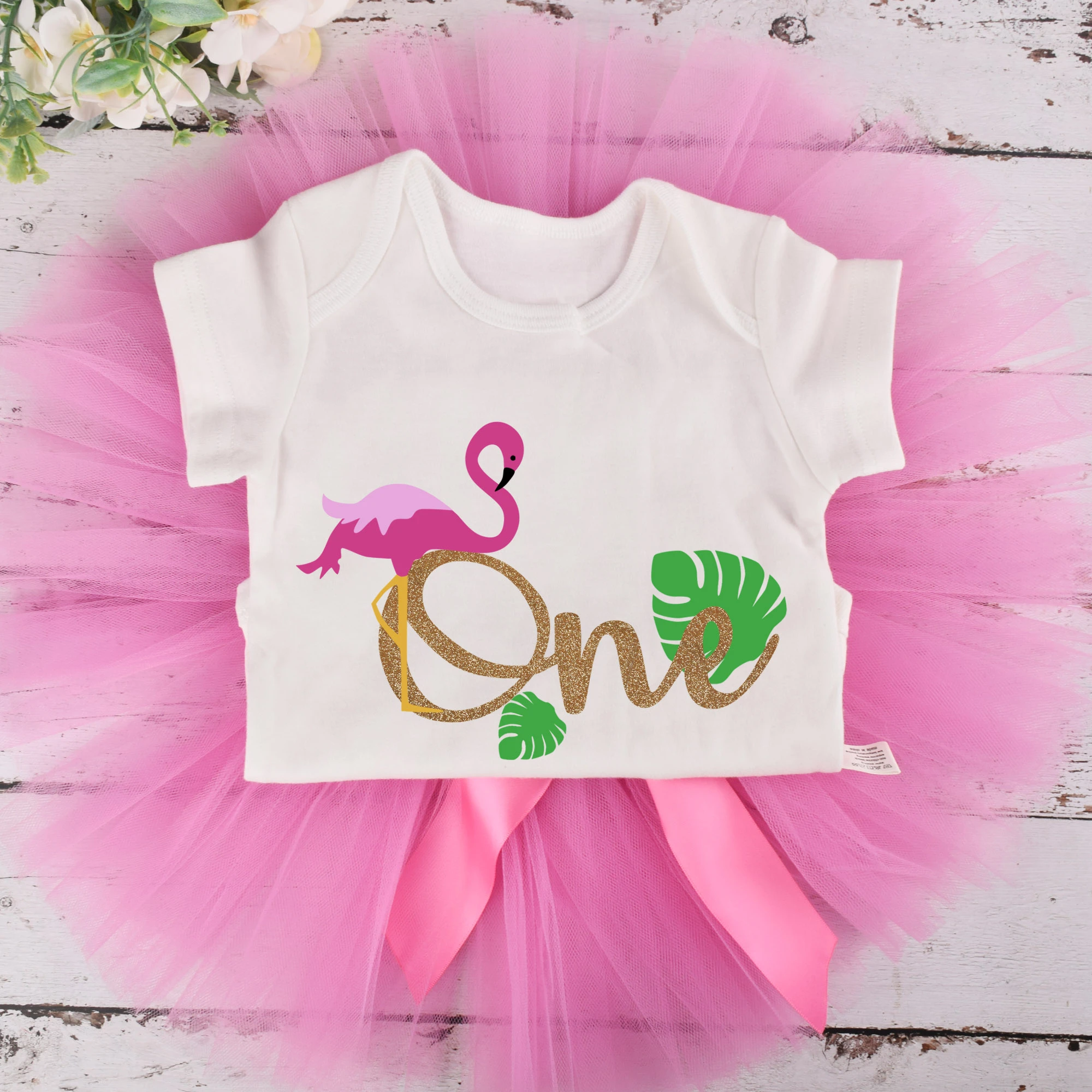 warm Baby Clothing Set Baby Girls Flamingo Birthday Tutu outfit 1st Birthday Party costume Toddler Photo Props Cake Smash Summer Clothes Set Baby Clothing Set cheap