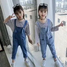 Комбинезон для подростков; детские комбинезоны; джинсовые комбинезоны для девочек; джинсы для маленьких девочек; джинсовые комбинезоны на подтяжках; стильная одежда для малышей