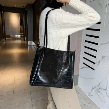 

Large Solid Color Women Handbags Leather Women Shoulder Bags Designer Women Shopper Bags Ladies Casual Tote Bags Sac A Main