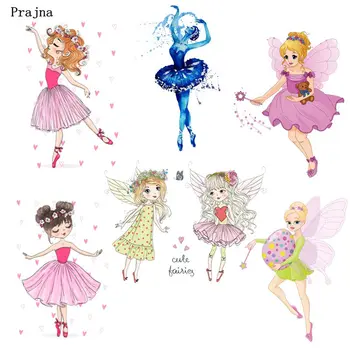 

Prajna Cute Ballet Girls Iron On Heat Transfers Vinyl Ironing Magic Girls Thermal Stickers Patches For Kids Clothes DIY Applique