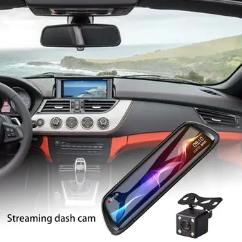 

Streaming driving recorder ABS 10-inch rearview mirror 1080P dual lens reversing image starlight night vision 1 set