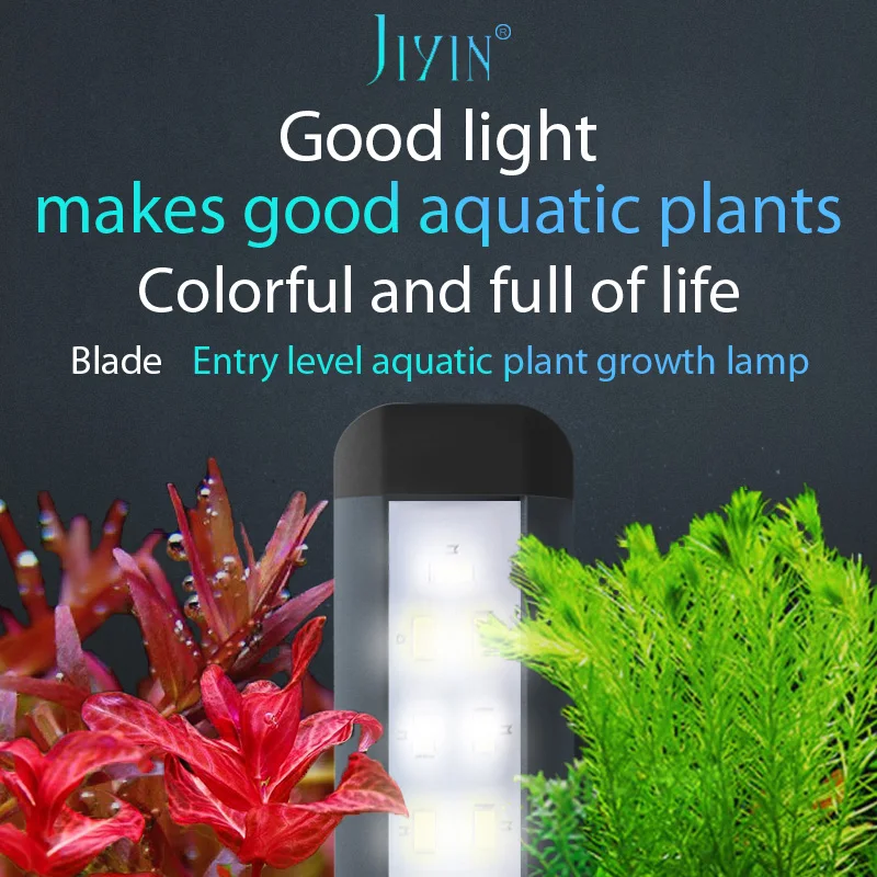 

JIYIN Ultra thin LED growth lamp for professional aquatic plants aquarium lighting lamp all optical spectrum bracket 26/36/46cm