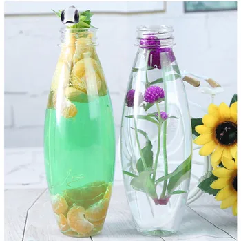 

15pcs Net red transparent wine bottle oil juice enzyme milk tea drink bottle 500ml PET cold drinks ice coffee plastic bottles