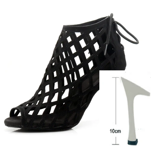 heel 10cm WUXIJIAO женская обувь для танцев из черной замши, сверкающие стразы обувь для латинских танцев Обувь для бальных танцев 10 см обувь для танго - Цвет: heel 10cm