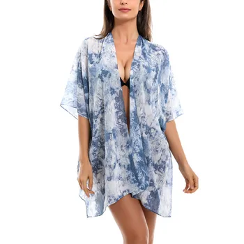 

Women Summer Beach Cardigan Fashion Sexy Kimono Print Cardigan Outwear Blouse Loose Tops Beach Cover Up Female Open Blouse #1226