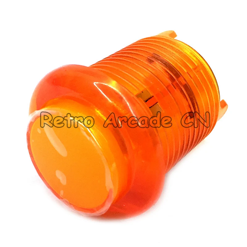 10 шт аркадный 12 в 28 мм круглый освещенный кнопочный винтовой Тип со встроенным светодиодный микропереключателем гайки фиолетовый оранжевый - Цвет: Orange