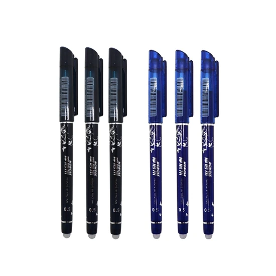 3 Ink blue 3 blue Стираемая ручка, стираемая ручка, стираемая Шариковая ручка для школы, Студенческая ручка для письма, канцелярские принадлежности, 0,5 мм, синие чернила, заправка, 6 шт - Цвет: 3 Ink blue 3 blue