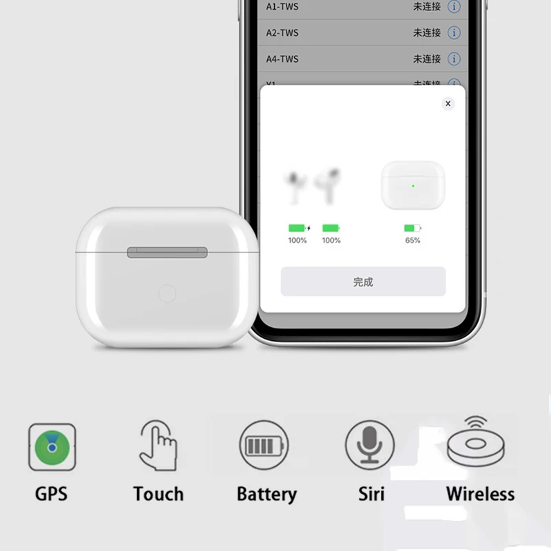 

Wireless Transparency GPS 1:1 Earphone TWS Blackpods Pro Active Noise Reduction Pop-ups Touch Bluetooth Sports Headset IOS 13.2