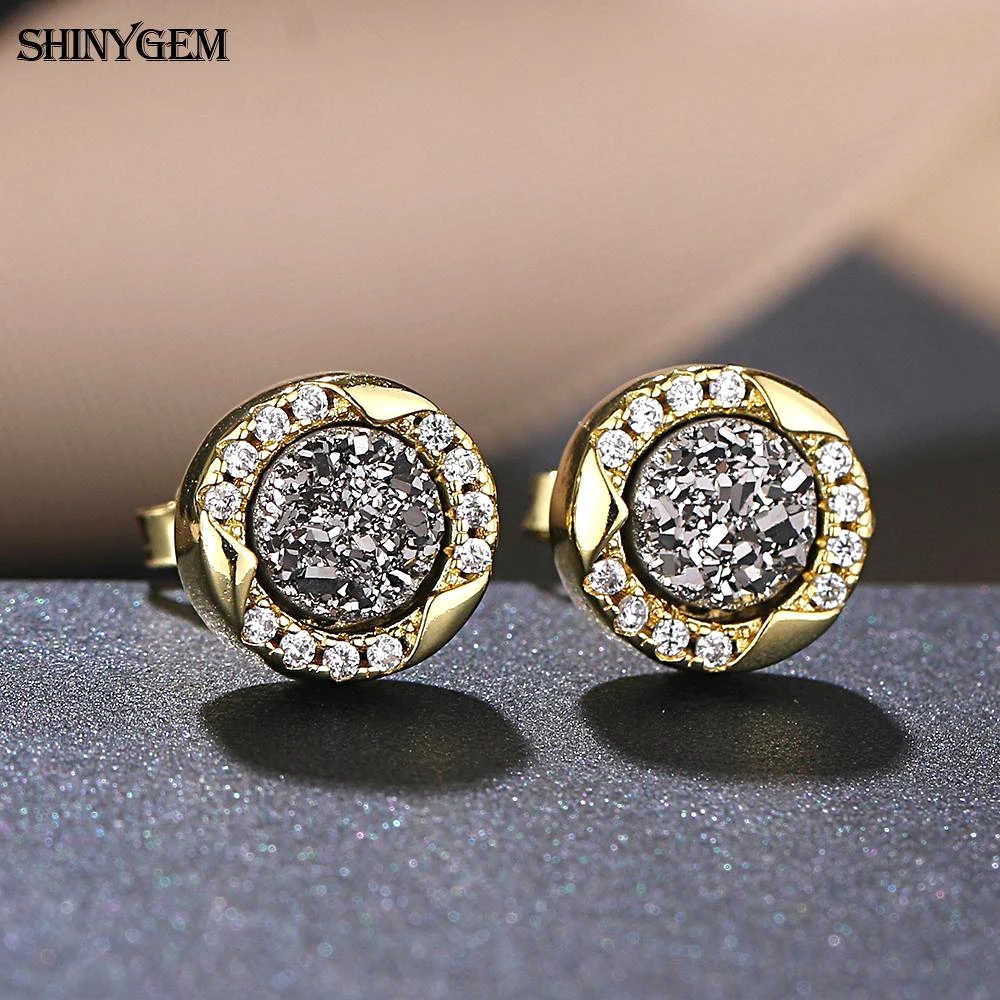 ShinyGem многоцветный круглый натуральный кристалл драгоценный камень ожерелье